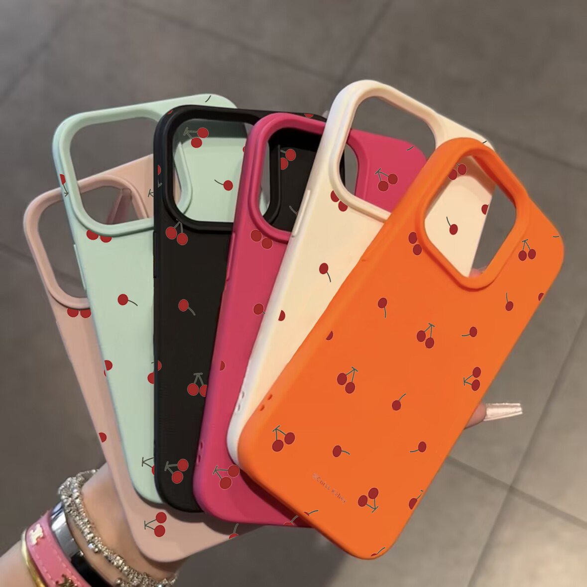 For iPhone 16 15 14 13 12 11 Pro Max CaseCute Cartoon Cherry Lichee Pattern Silicone Cover For iPhone XS Max XR 16 15 Plus Funda