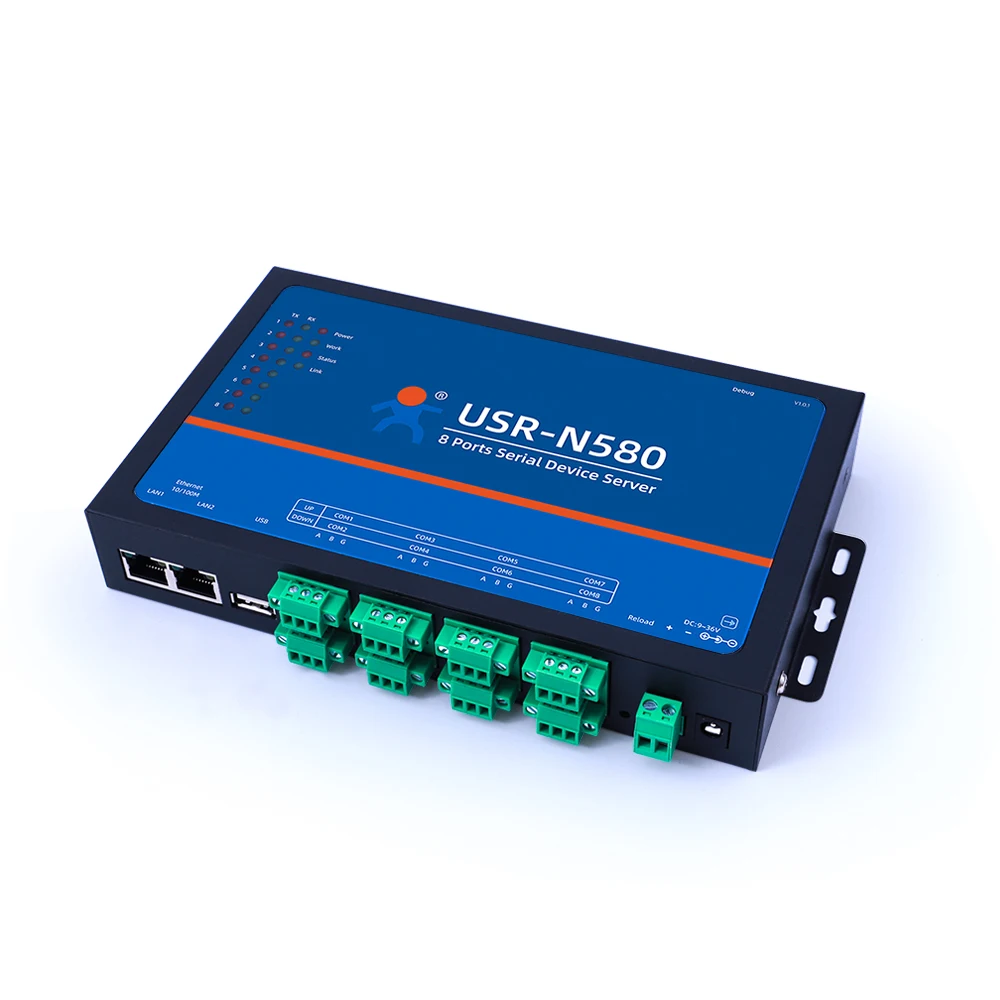 8 RS485-poorten Seriële Ethernet-converter IOT-server van Modbus Gateway RTU naar Modbus TCP USR-N580