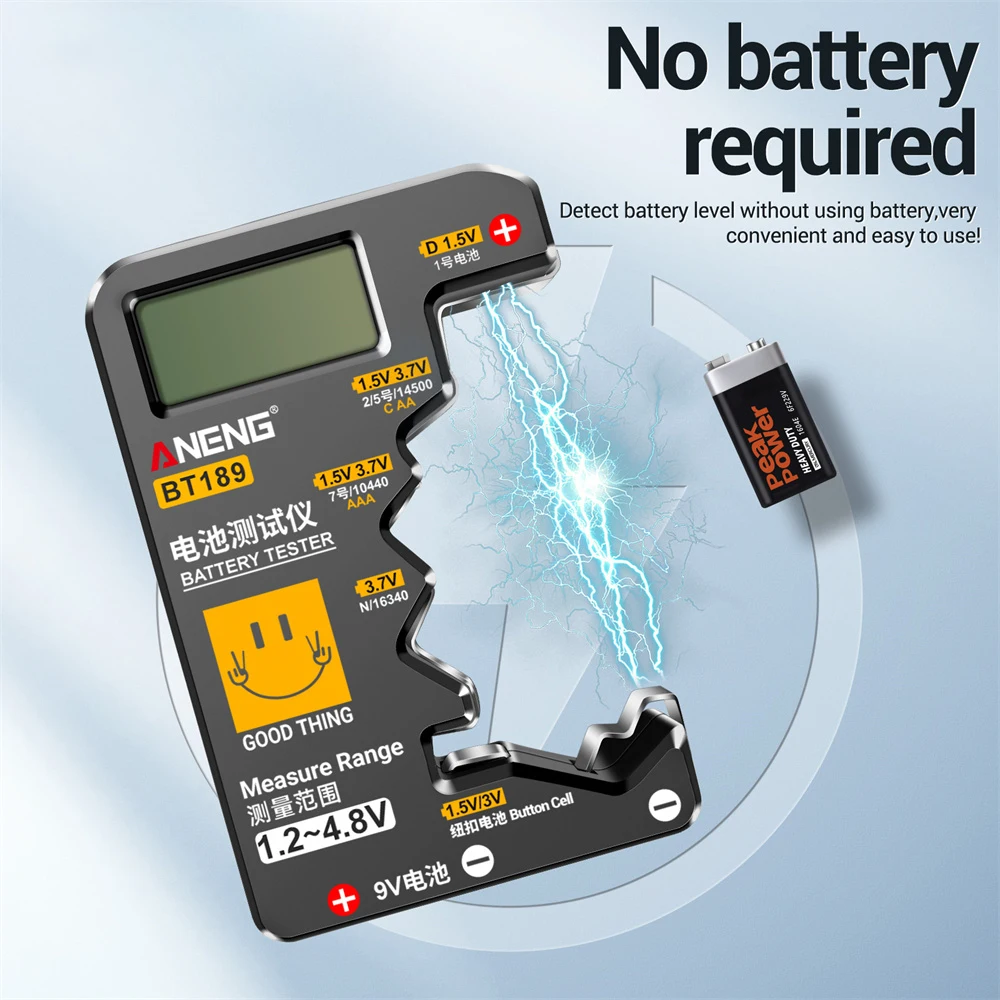 Probador de batería ultrapequeño 9V AA AAA pila de botón Universal hogar LCD pantalla Digital probador de batería herramienta Detector de banco de energía