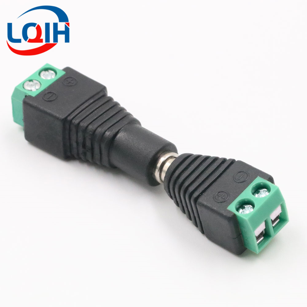 Conector de Terminal CC, adaptador de corriente CC de 2 pines, enchufe de 5,5mm x 2,1/2, 5mm, conector Jack macho a hembra para tira LED CCTV