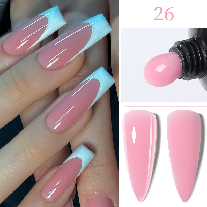 LILYCUTE-esmalte de uñas de Gel de extensión rápida, 15ML, Color blanco leche desnuda, extensión de dedo, cristal acrílico, barniz de Gel duro de construcción
