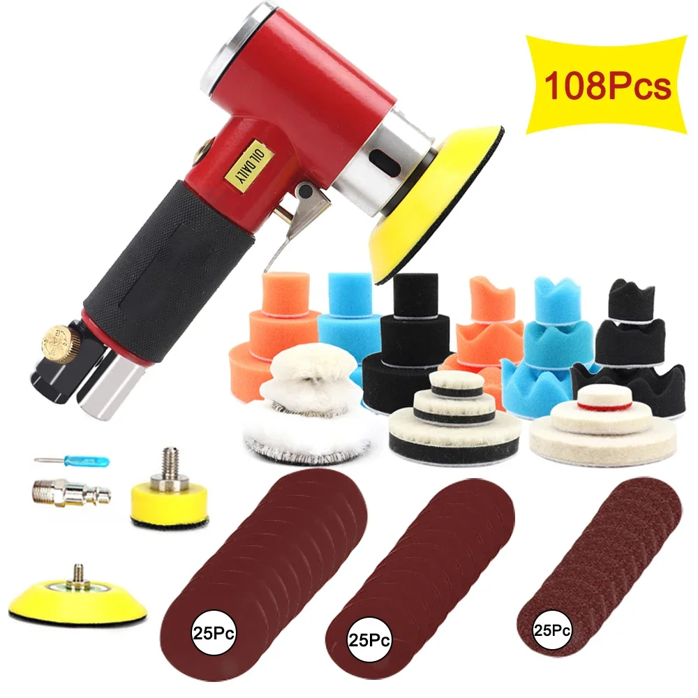 Random Orbit Air Sander Mini-pneumatische Schleifmaschine zum Polieren von Autos, luftbetriebener Hochgeschwindigkeits-Schleifpolierer