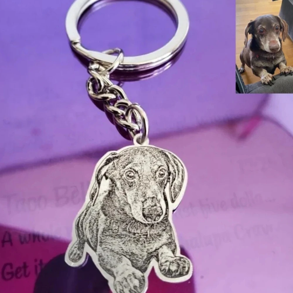 Collar personalizado con foto de mascota, colgante grabado para mascotas, regalos hechos a mano, llavero personalizado para perro y gato, joyería con memoria, colgantes con imagen