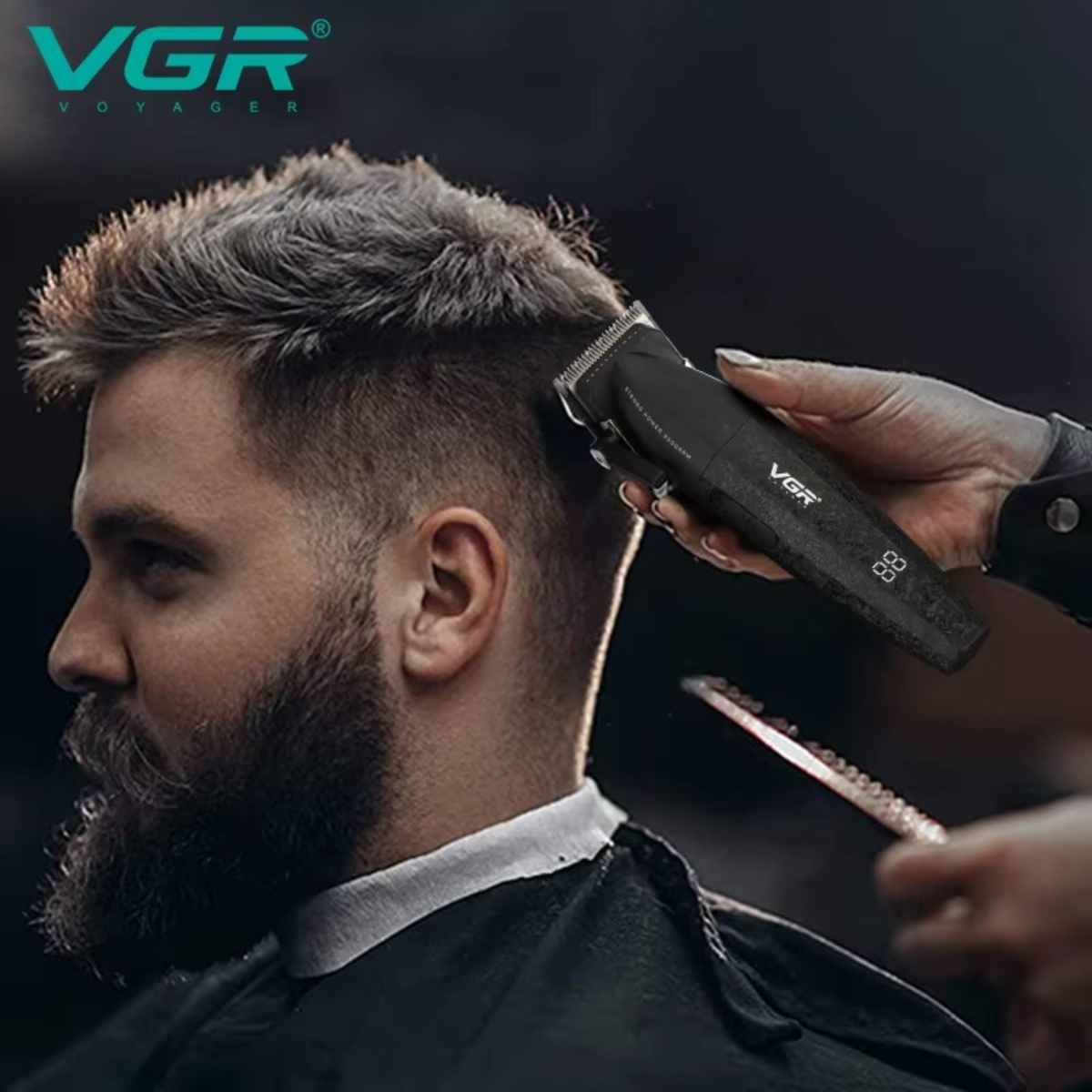 VGR Hair Trimmer Professional Clipper Adjustable Hair Cut Machine Electric Clipper 9000 RPM Cordless Hair Trimmer for Men V-640
