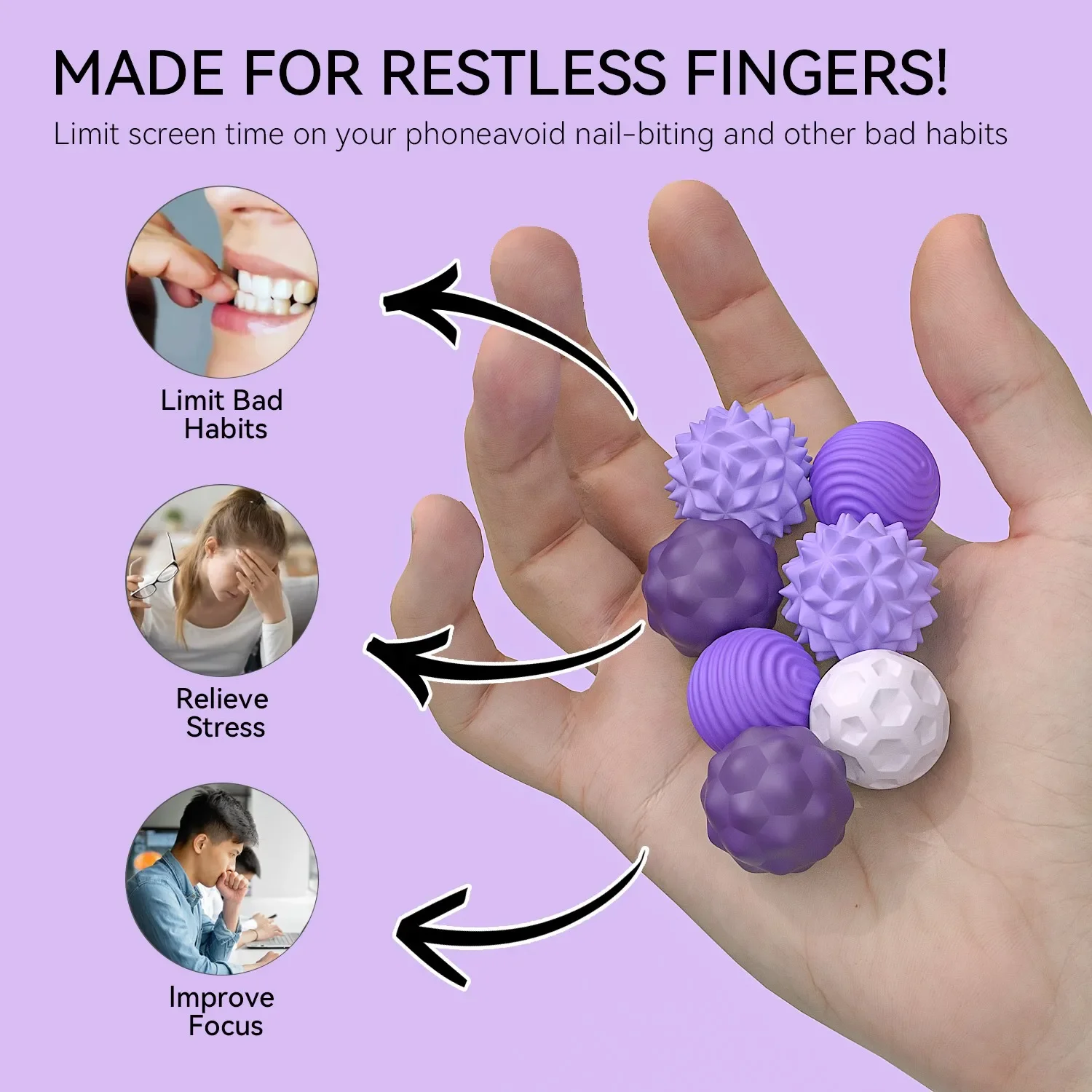 ซิลิโคน Magnetic Sensory Balls Fidget ของเล่นกังวลลูกบอลออทิสติก Calming Fidgeting ของเล่นเด็กผู้ใหญ่ความวิตกกังวลบรรเทาความเครียด Sensory ของเล่น