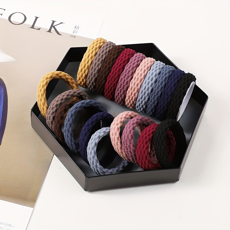 ชุดเชือกมัดผมสีสันมินิมอล20ชิ้นยางรัดผมแบบนุ่มยืดหยุ่นสูงยางมัดผมหางม้าอเนกประสงค์แบบลำลอง