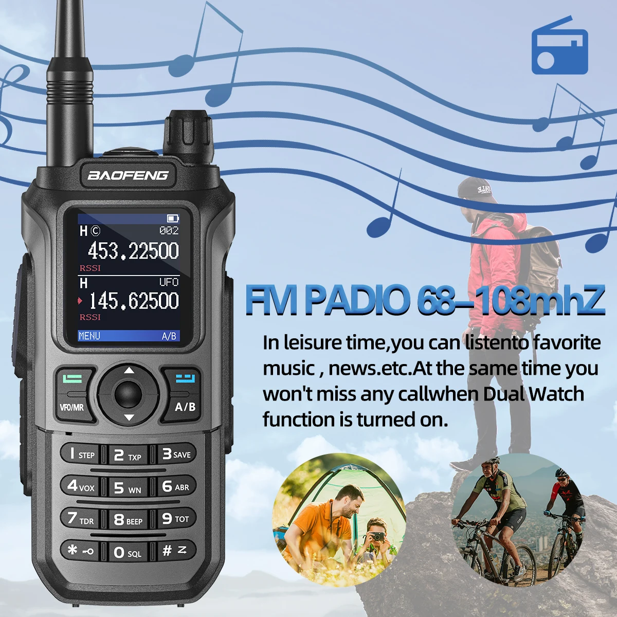 Baofeng UV-21 Pro V2 Walkie Talkie Multi-band Wireless Kopierfrequenz Wasserdicht Long Range Typ-C Zwei Weg Radio für Camping