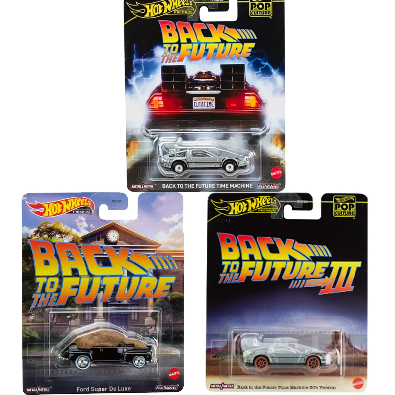 Оригинальный автомобиль Hot Wheels Premium Pop Culture Назад в будущее Игрушки для мальчиков 1/64 литая машина Ford Super De Luxe подарок