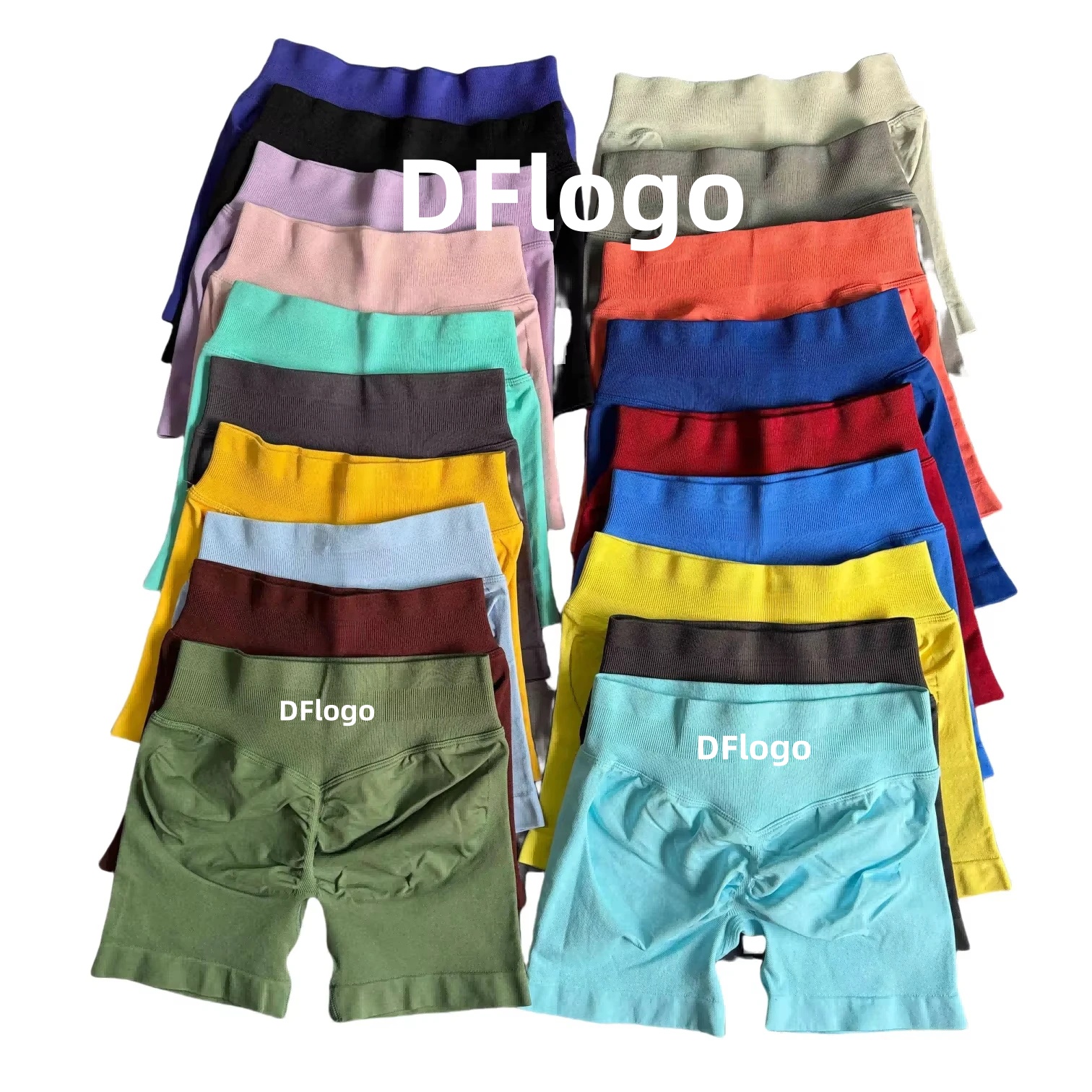 Impact Shorts 4.5' Seamless Scrunch Bum Yoga Short Ribbed High Waist Band Gym Short High Stretch Workout Biker Shorts