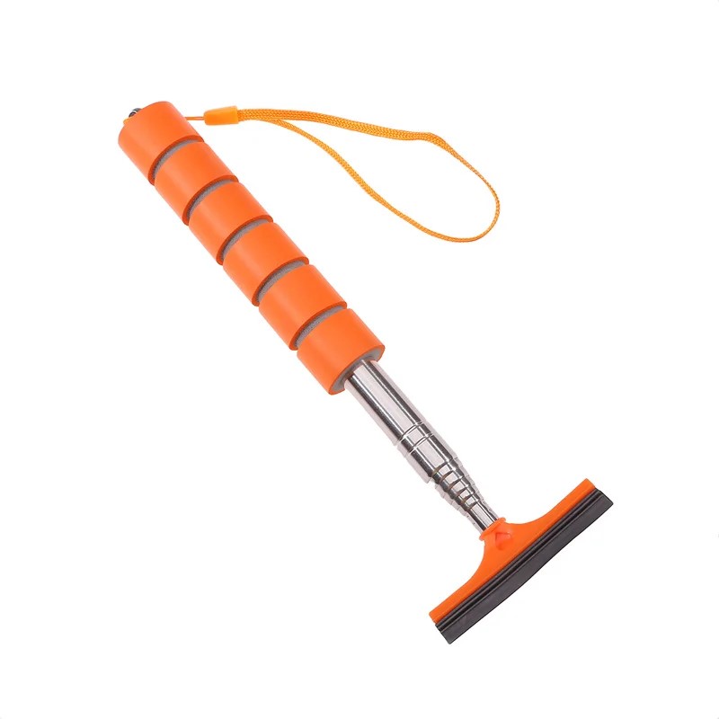 Aço inoxidável Car Espelho Retrovisor Wiper, Retrátil Layered Brush Head, Auto Wash Cleaning Brush, telescópico