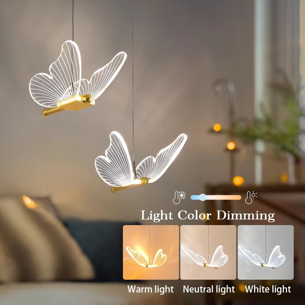 Schmetterling LED Anhänger Lichter Decke Hängen Lampen Nacht Suspension Leuchte Wohnzimmer Für Home Dekoration Innen Beleuchtung
