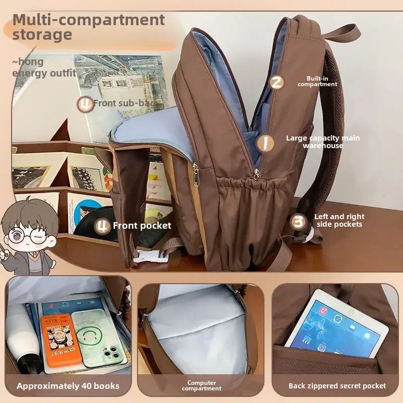 Harry potter dos desenhos animados mochila bonito estudantes do ensino médio bonito grande capacidade resistente à sujeira confortável proteção da coluna