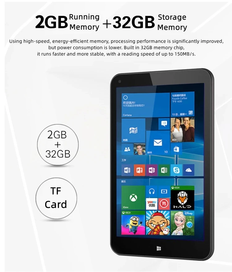 แท็บเล็ต8นิ้ว AR1วินโดว10ขนาด1280x800 IPS WiFi แรม32GB ROM Z3735F Intel Quad Core