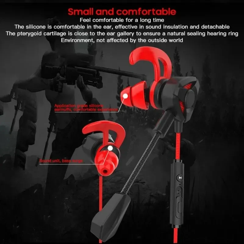Gamer Headphones com microfone, fone de ouvido com fio, Gaming Earbuds, Headset para Pubg, PS4, csgo, telefone, tablet, laptop, jogo universal
