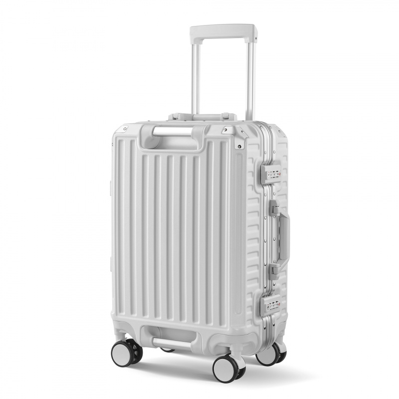 ใหม่กรอบอลูมิเนียมกระเป๋าเดินทางแบบ Double Handle Universal Wheel Boarding Bag รถเข็นกระเป๋าเดินทางพร้อมรหัสล็อค