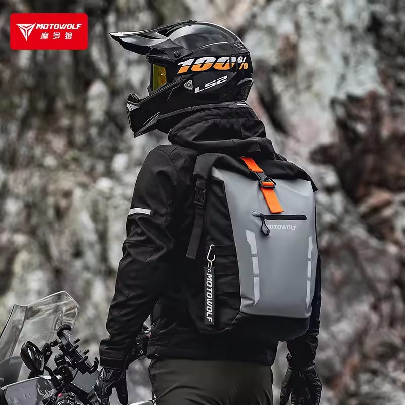 Motowolf Waterproof Motorcycle Backpack Durable Motorcycle Bag Casual Reflective Cycling Backpack Large Capacity Moto Bag 20L