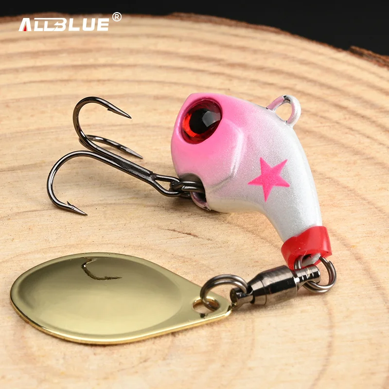ALLBLUE-Spinner de cola de ciclón de Metal, Vib, Shad, Casting, Jig, vibración, hoja de Jigging, cuchara, señuelo de pesca, aparejos de cebo Artificial