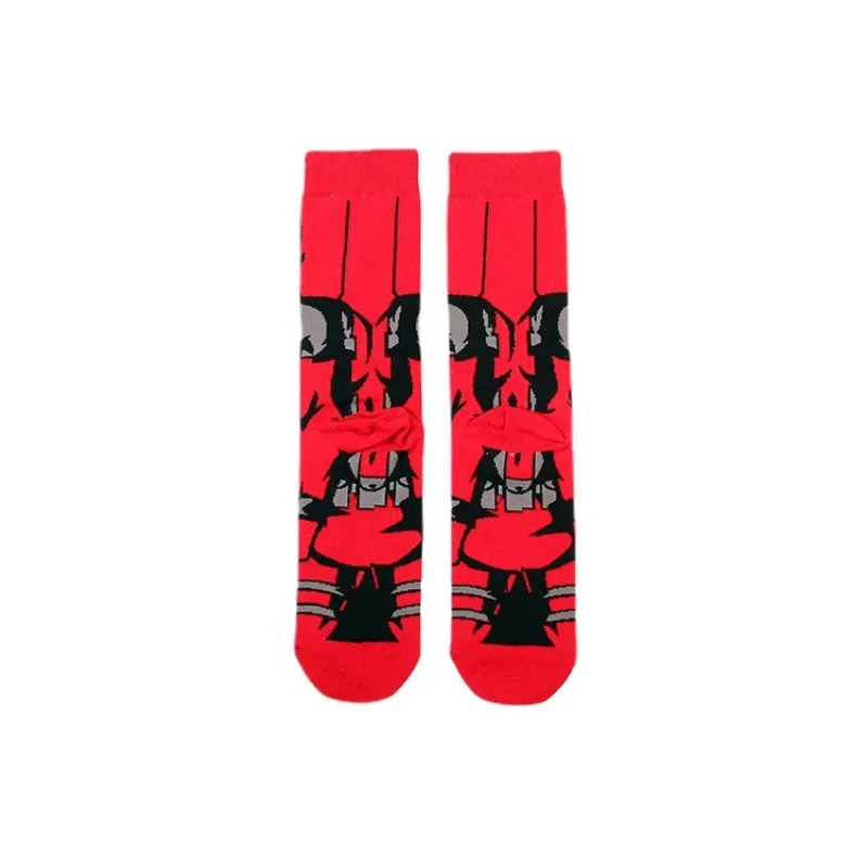 Medias Deadpool & Wolverine para hombre, calcetines largos de Marvels, accesorios de ropa de Anime, calcetines de algodón a la moda, calcetines medianos para las cuatro estaciones