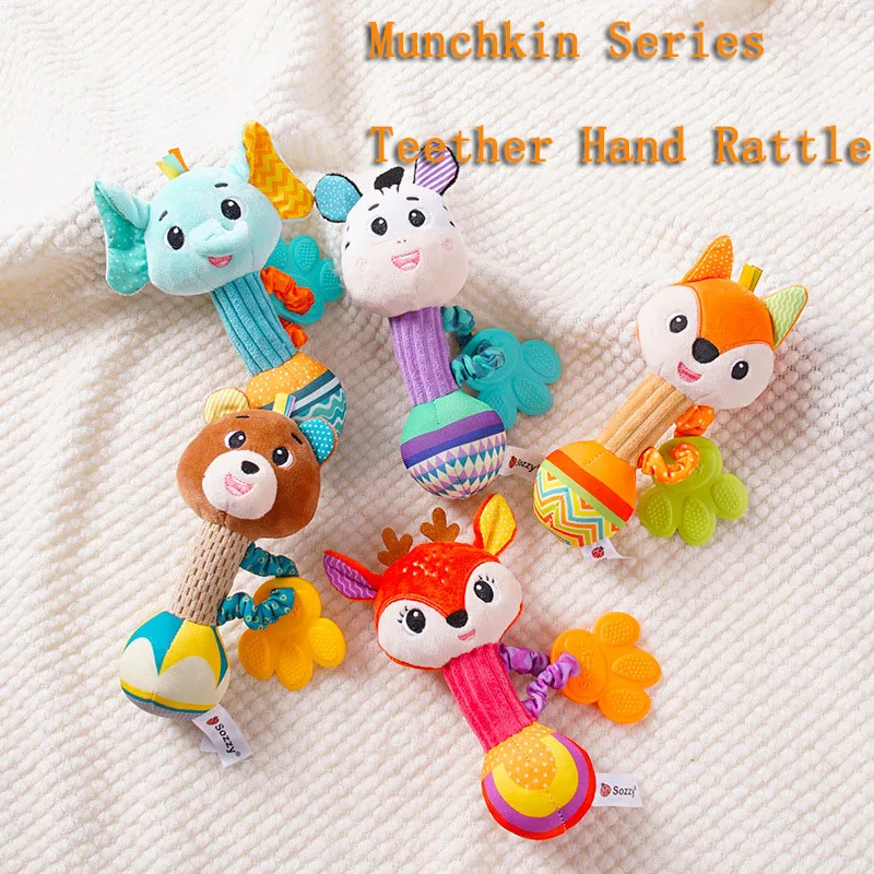 Sonajeros para bebé, sonajero de peluche suave, agarre de mano, juguetes para bebé, coctelera arrugada, juguetes sensoriales relajantes, regalos para niños pequeños