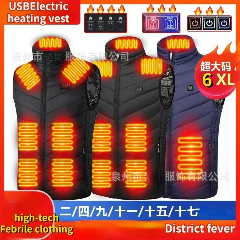 21 áreas colete aquecido jaqueta masculina aquecida inverno das mulheres aquecedor elétrico usb jaqueta de montanha homem colete térmico corpo mais quente casaco 6xl