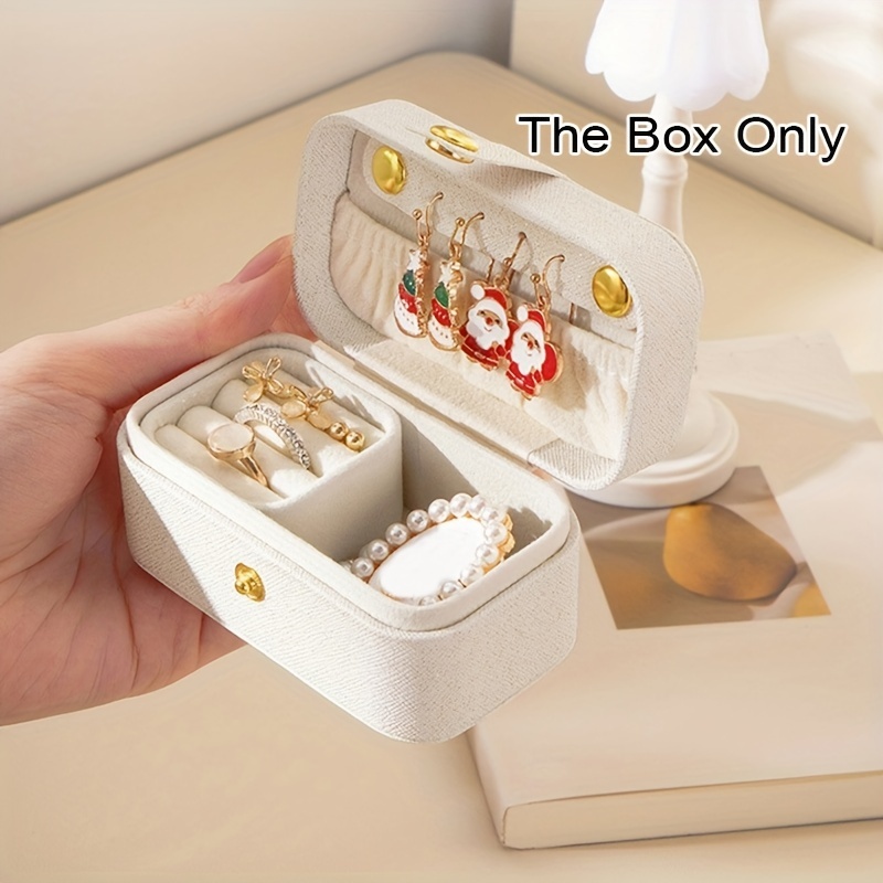 Caixa de joias feminina de viagem portátil para anéis, pingentes, brincos, colares, pulseiras para amigos, aniversário, festivo, natal g