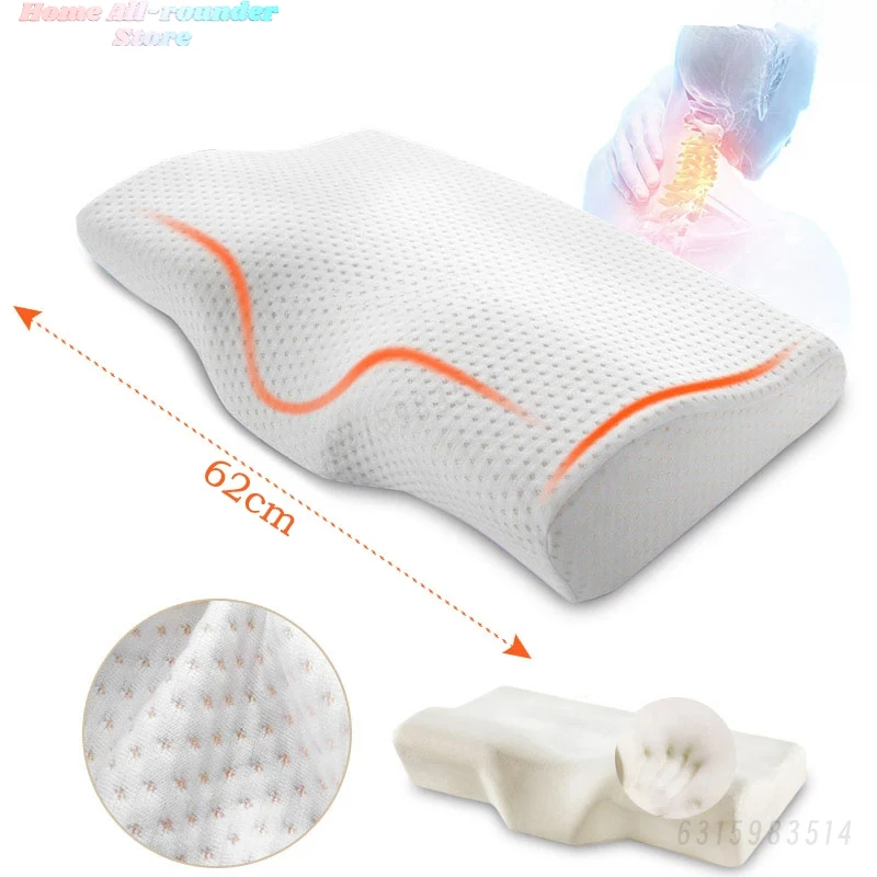 Zervikales orthopädisches Nackenkissen, Memory-Schaum-Bett, orthopädisches Kissen, Nackenschutz, langsames Rückprallkissen, schmetterlingsförmiges Kissen
