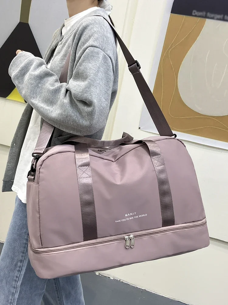 Bolsa de viagem expansível para mulheres, bolsa esportiva, bolsa de fitness, grande capacidade, bolsa de fim de semana de um ombro durante a noite