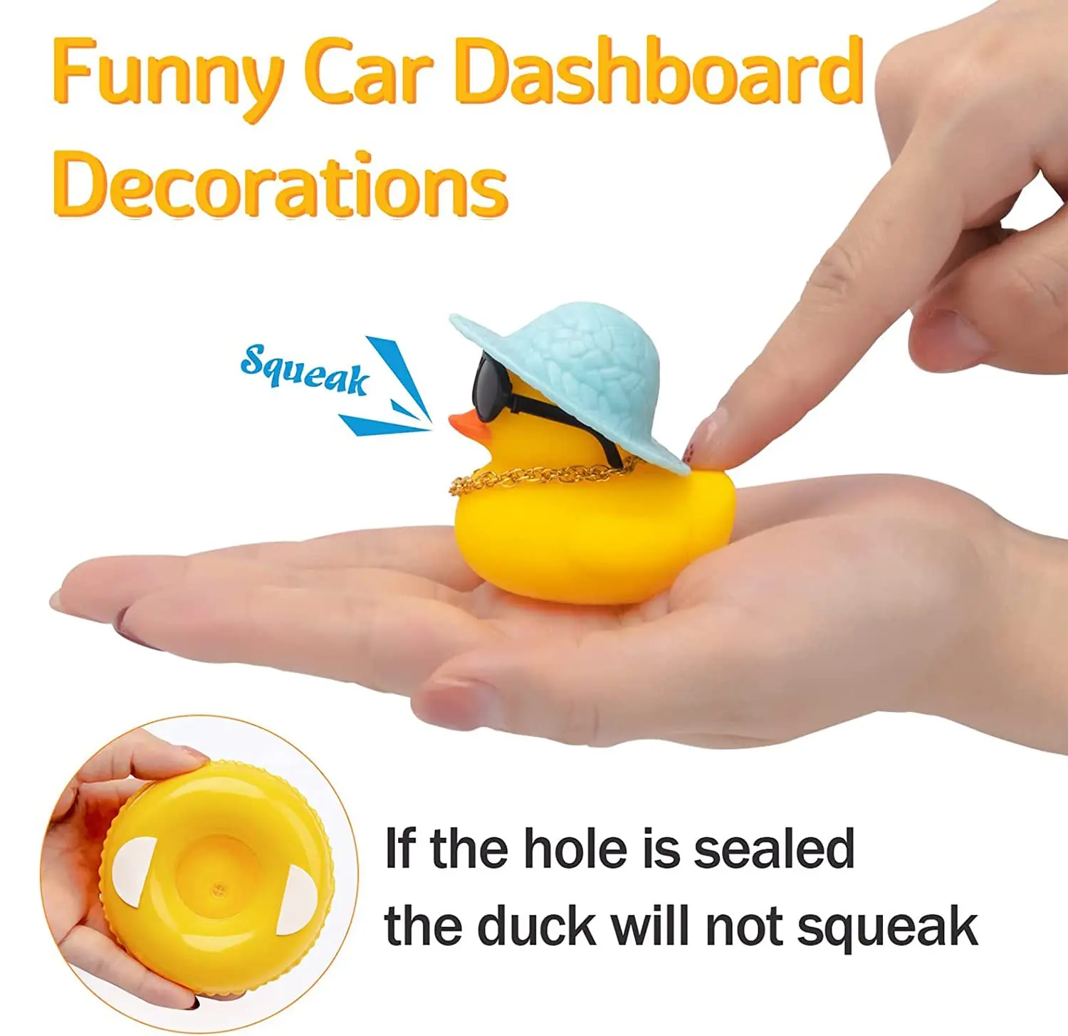 Rubber Duck Car Ornaments Yellow Duck Car Dashboard Decorations with Propeller Helmet for Christmas Decor and Home Decorations