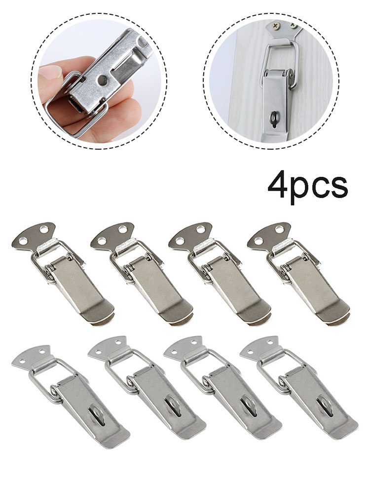 4 Stuks Deurvergrendelingen 7.2*2.7Cm Koudgewalst Stalen Kast Veer Vangbak Handvat Knevelvergrendel Klem Hasp Eend Billed Gespen