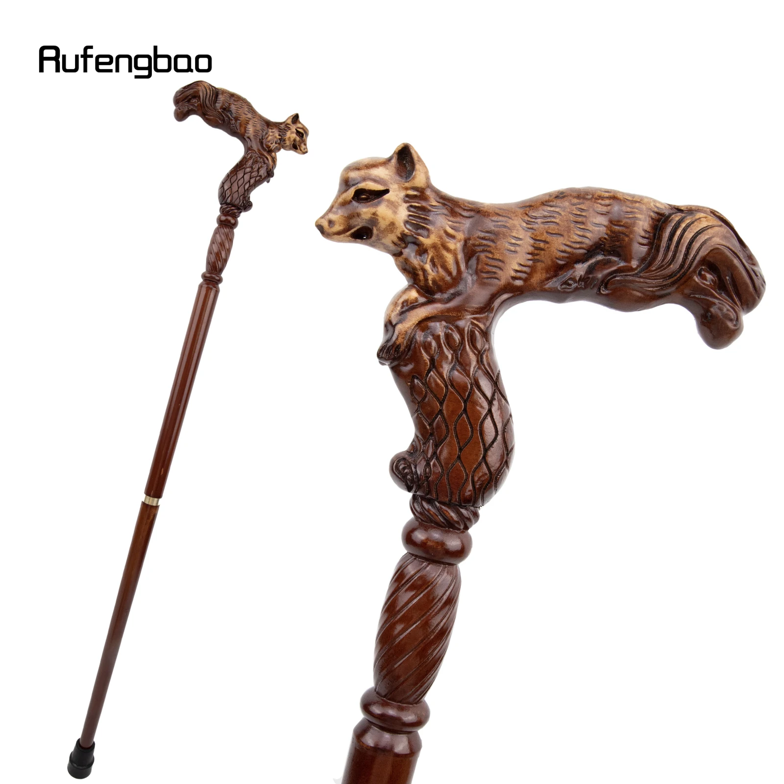 Zorro marrón bastón de madera para caminar, varita decorativa para fiesta de cosplay, vampiro, Halloween, 93cm