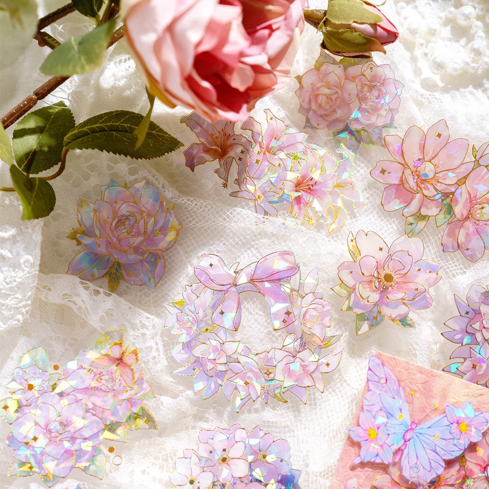 Mr.紙ヴィンテージ絶妙なフラワーステッカーパックペットスパークリング装飾ハンドブックDIY Gooカードステッカー文具20ピース/パック