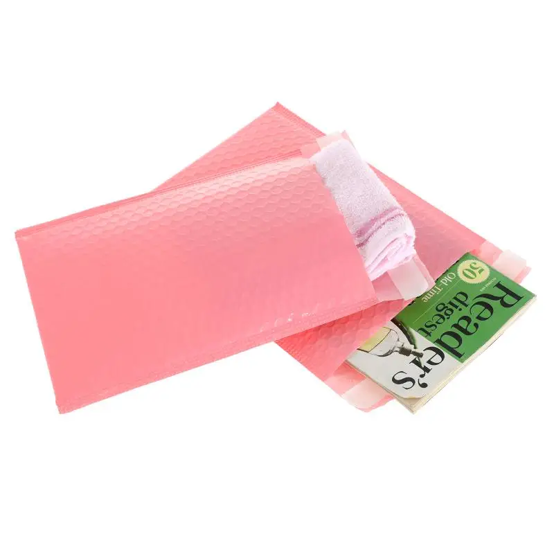 50 pçs/lote sacos de envelope de espuma rosa auto selo mailers acolchoados envio envelopes com bolha saco de envio pacotes de presente saco