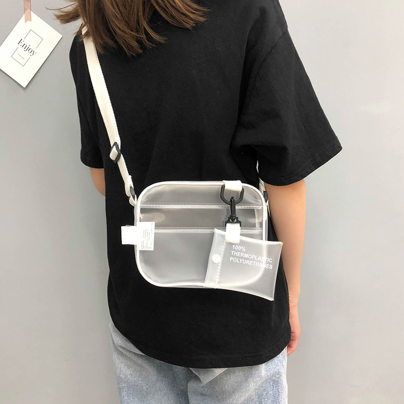 2021ฤดูร้อน Mini Crossbody กระเป๋าถุงโปร่งใส PVC Jelly กระเป๋าเกาหลีแฟชั่นไหล่หญิงกระเป๋า Sac กระเป๋าใสสำหรับผู้หญิง