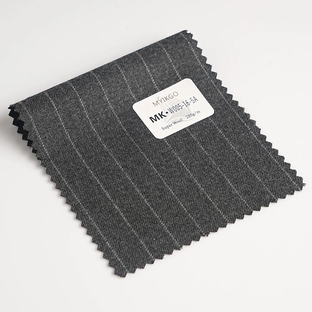1.5/3.5 メートル 100% ウールスーツ生地メートルによるメンズ上院議員布テーラー縫製布ストライプパンツベストジャケット布ダークグレー-6W