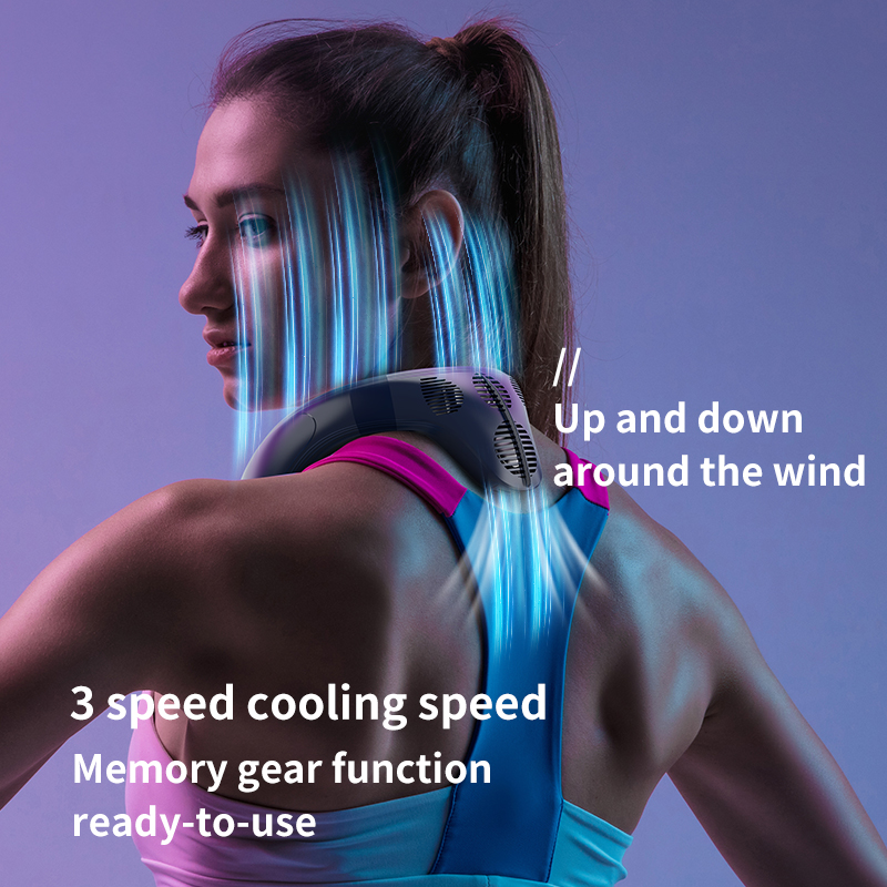 Nieuwe Draagbare Nekventilator 5200mAh Nek Airconditioner Oplaadbare Halfgeleider Koelventilator Outdoor Persoonlijke Fan Draagbare Koeler