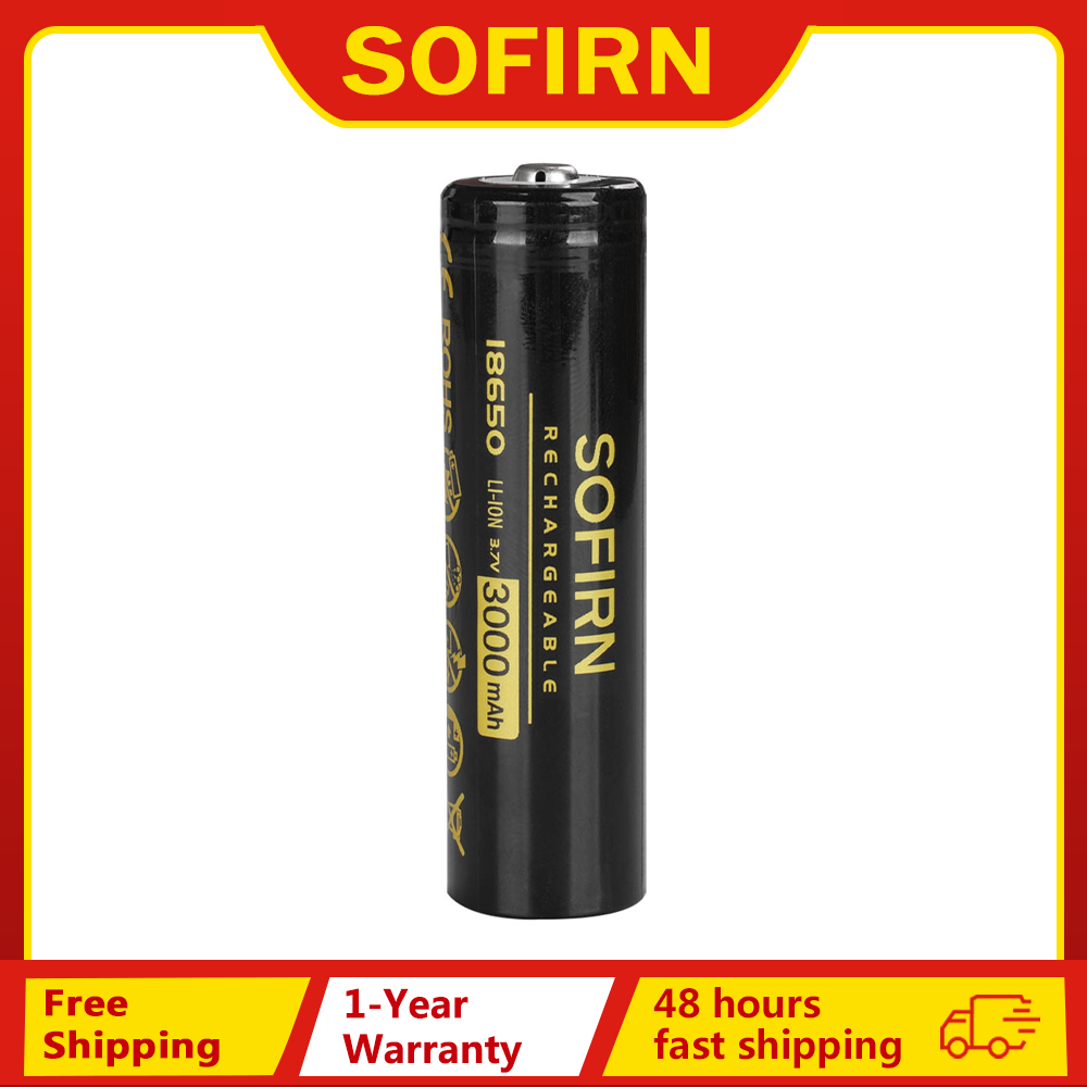 Sofirn wiederaufladbarer 3000 mAh 18650-Akku, vorgeladene 3,7-V-Li-Ionen-18650-Zellen-Akkus für LED-Taschenlampen