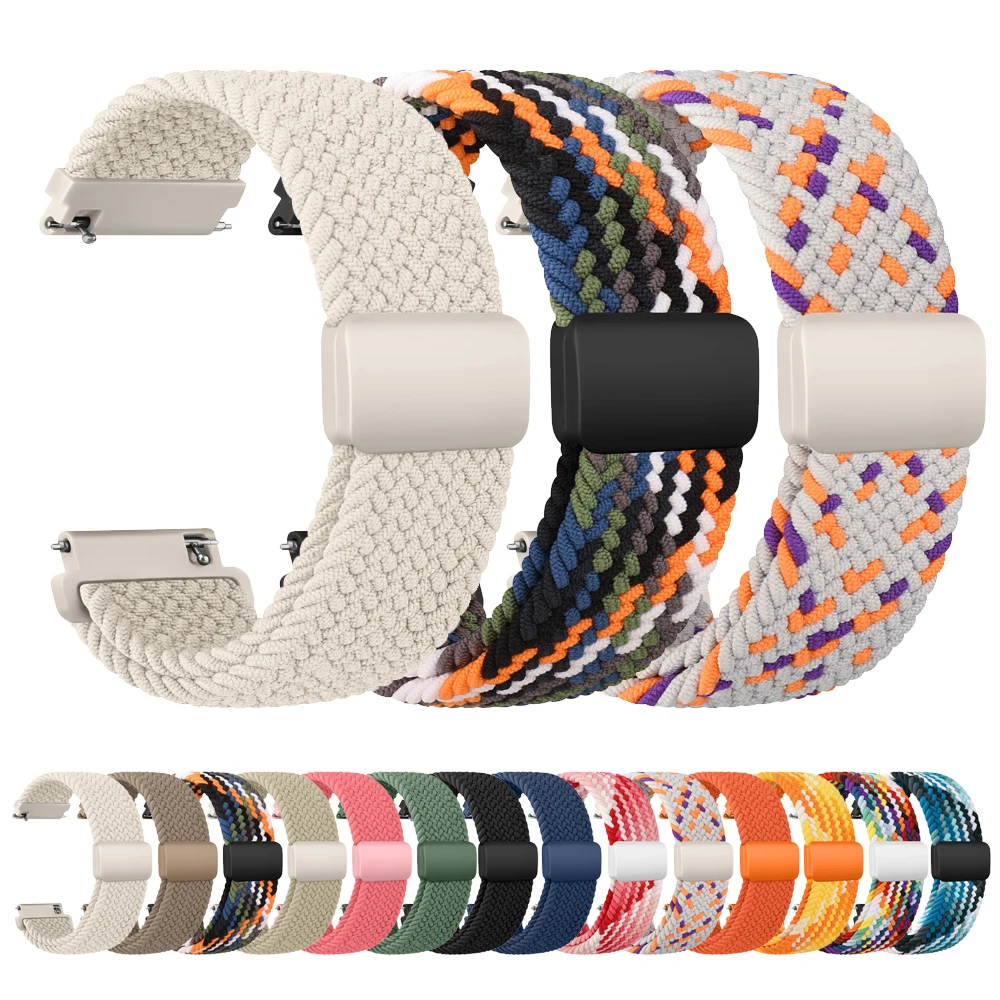 22mm Braided Magnetic Strap For Amazfit GTR 4 3 2 2e 3 pro/GTR 47mm Band Bracelet For Amazfit BIP 6 5/Pace/Stratos 2S Watchband