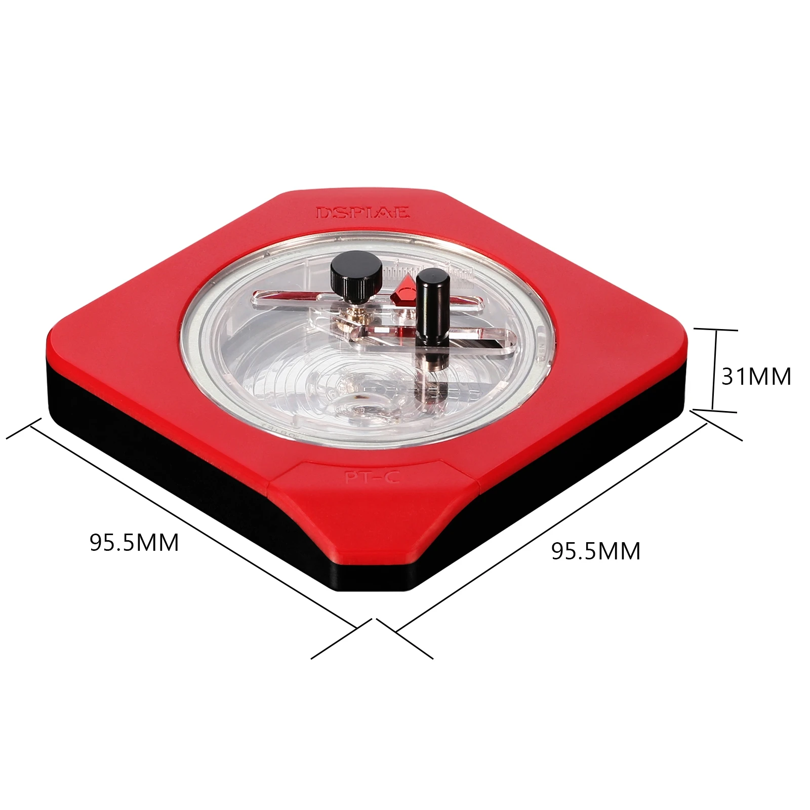 DSPIAE PT-C Integral Circular Cutter Red with Tungsten Cutting Bit with Anti-slip Pad PC Aluminium Alloy ABS 95.5*95.5*31mm