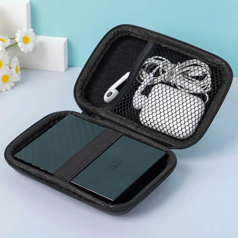 Elegante eva fone de ouvido cabo dados armazenamento disco rígido saco simples portátil carregador fone de ouvido caixa com zíper