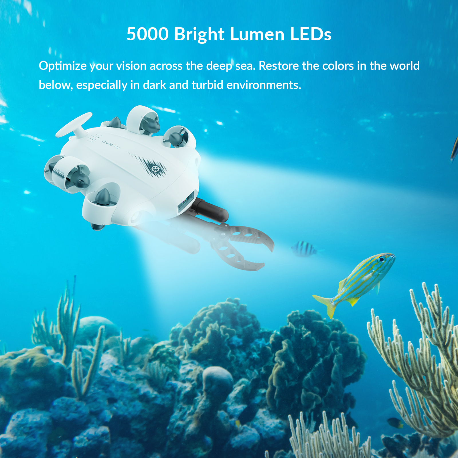 Fifish V-EVO 4k Unterwasser drohne mit Roboterarm ai Vision Lock 360 ° omni direktion ale Bewegung m Tauchen Unterwasser Rov