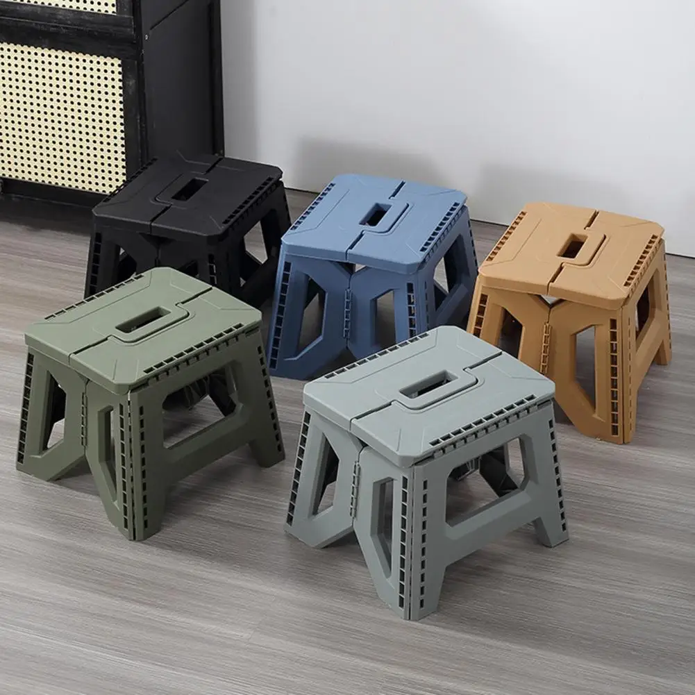 Taburete plegable de plástico con mango portátil, asiento ligero para acampar al aire libre, caza, Picnic, pesca, 400 libras