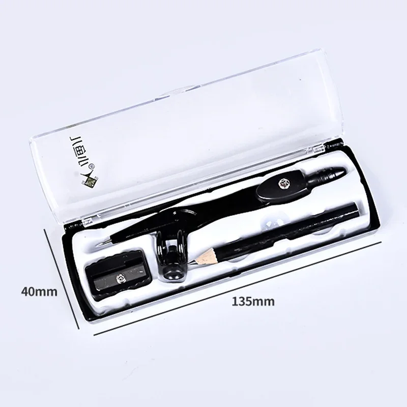 3Pcs Set Art Design Metal Compass Geometric Drawing Tool with Pencil Sharpener Math Set Student Drafting Draw Circle Stationery