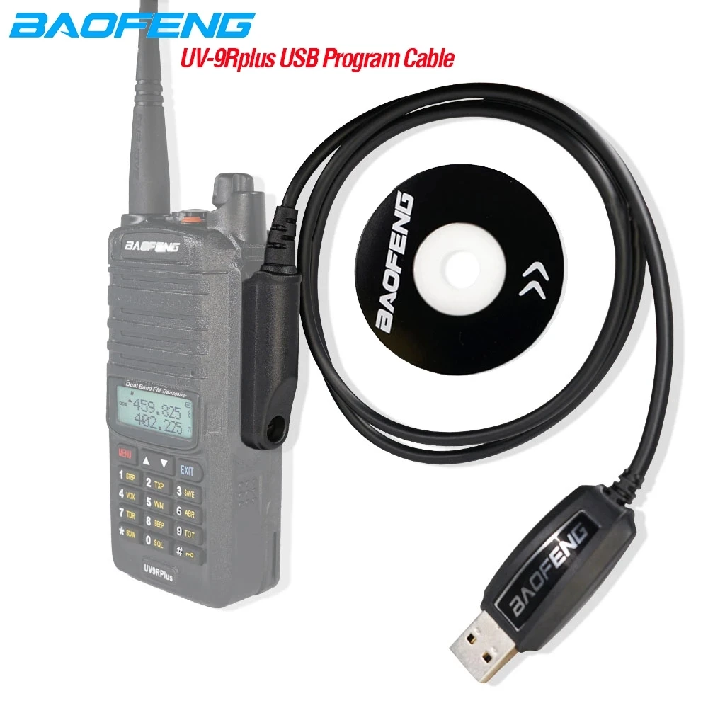 Водонепроницаемый CD-диск с USB-кабелем для программирования для BaoFeng UV-9R Pro UV9R Plus GT-3WP UV-5S, водонепроницаемая рация