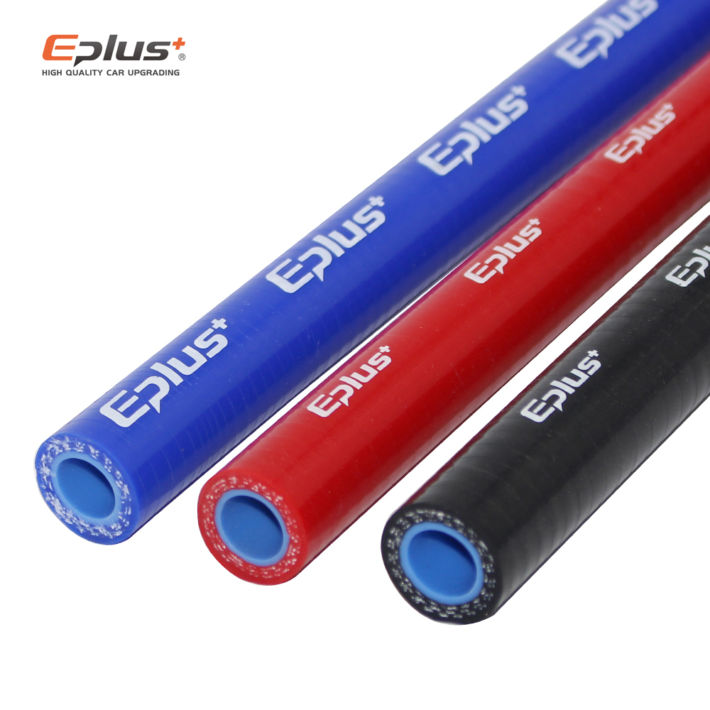 EPLUS 4-laags polyester siliconenslangen recht 1 meter automotor universele hoge temperatuur silicagelbuis zwart blauw rood