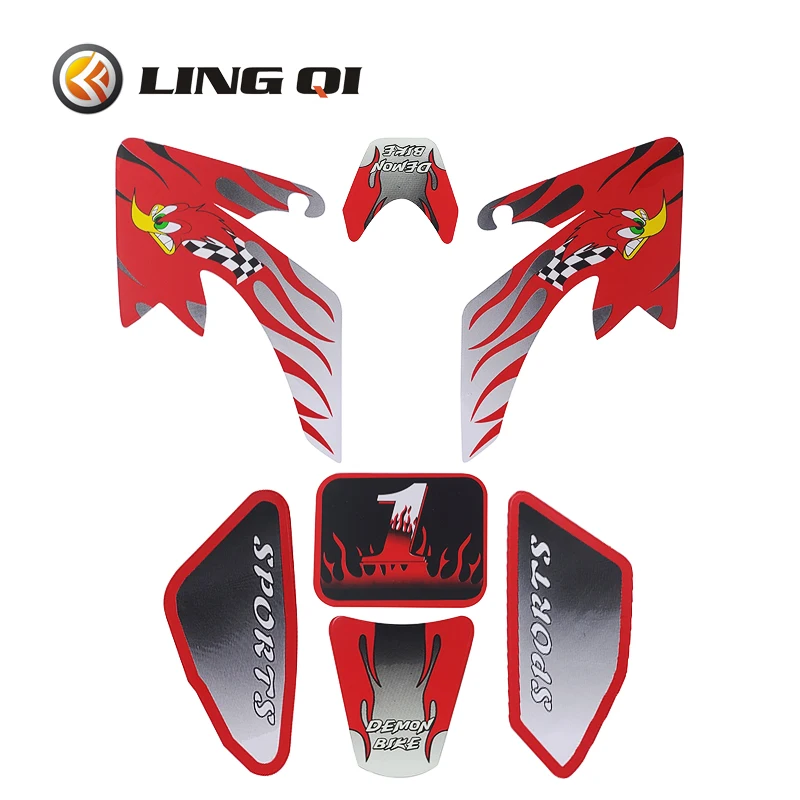 Xe Máy Miếng Dán Decal Cho CRF 50cc Hố Bụi Bẩn Đua Xe Đạp Kohis Crf50 Paster Xanh Đỏ Vàng Xanh