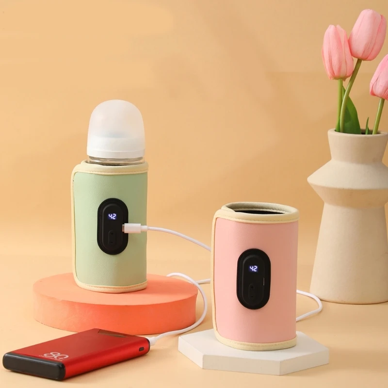 Funda calefactora para botella leche con pantalla Digital, funda portátil para biberón, A2UB
