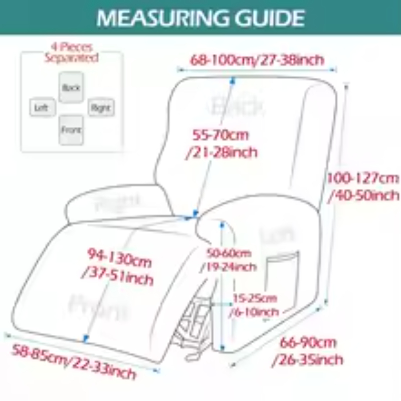 Housse de canapé inclinable Ralax housse de chaise Jacquard housses de canapé en Spandex extensible housses de fauteuil antidérapantes 4 pièces/ensemble