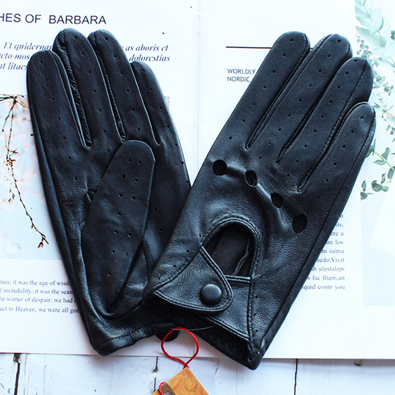 Guantes de cuero para conducir para mujer, de una sola capa, sin forro, finos, estilo hueco, al aire libre para Conductor de ciclismo, Envío Gratis