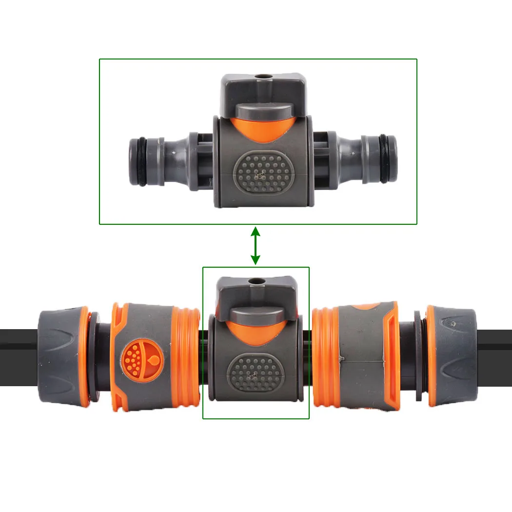 Conector rápido de manguera 1/2 3/4 1 pulgada, adaptador de conector rápido para manguera de jardín macho y hembra con interruptor de válvula de cierre