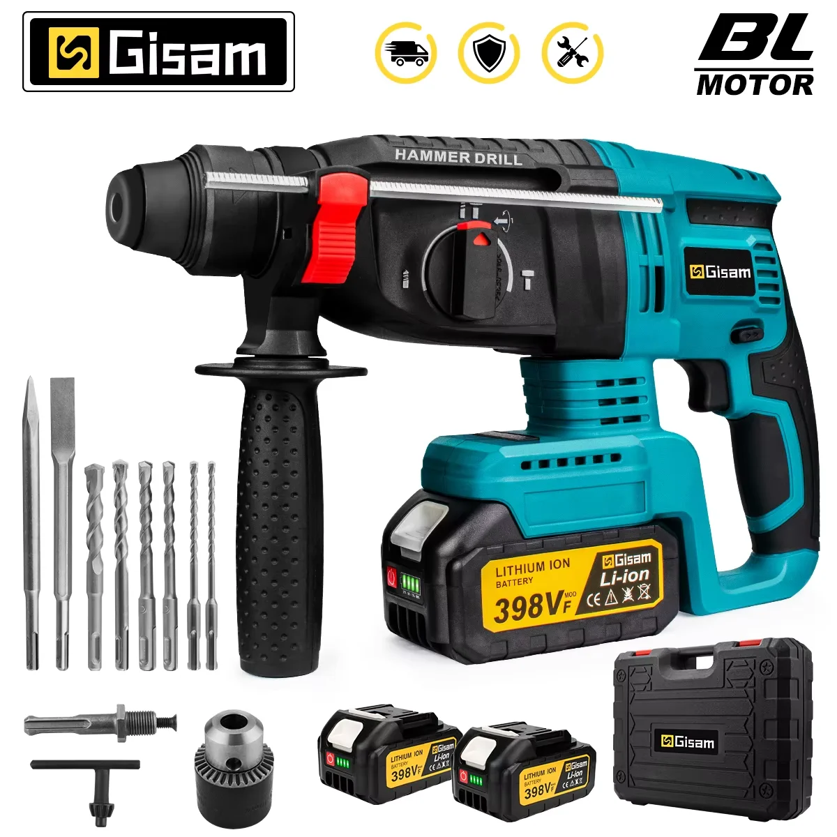 26mm Brushless Electric Hammer Drill Multifunctional Rotary Hammer Cordless Impact Hammer Power Tools For Makita 18V Battery Pin